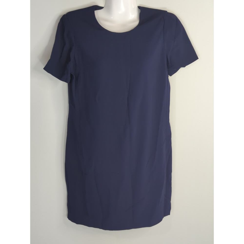 Aritzia Babaton Navy Blue Patricio Crew neck Casual Shift Mini Dress Womens 2 - Picture 3 of 12